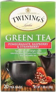 Twinings Green, Pomegranate, Raspberry, and Strawberry Bagged Tea, 80 Count (Pack of 4)