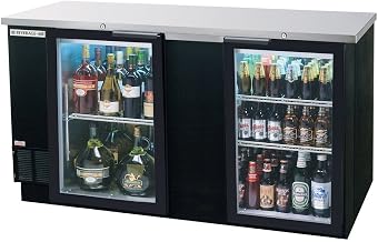 Beverage-Air BB68HC-1-FG-B 68" Back Bar Refrigerator - Black - Glass Door - Food Rated