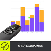 Logitech Green Laser / 5 buttons / Clicker Presentation Pointers