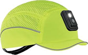 Ergodyne Skullerz 8965F(x) Safety Bump Cap Hat with Rechargeable LED Light, Micro Brim Length, Lightweight Head Protection Lime