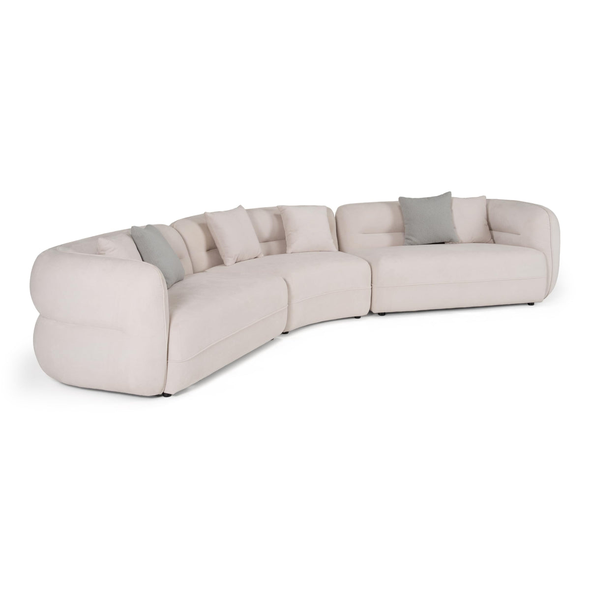 Nomad - Modern Off-White Fabric Curved Sectional Sofa by Limari Home – Fabric, Off-white, Model LIM-82127