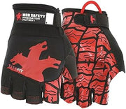 MCR Safety Predator PD1901 Multi-Task, TaskFit Work Glove, Fingerless Synthetic Leather with Silicone Tire Tread Grip, Medium