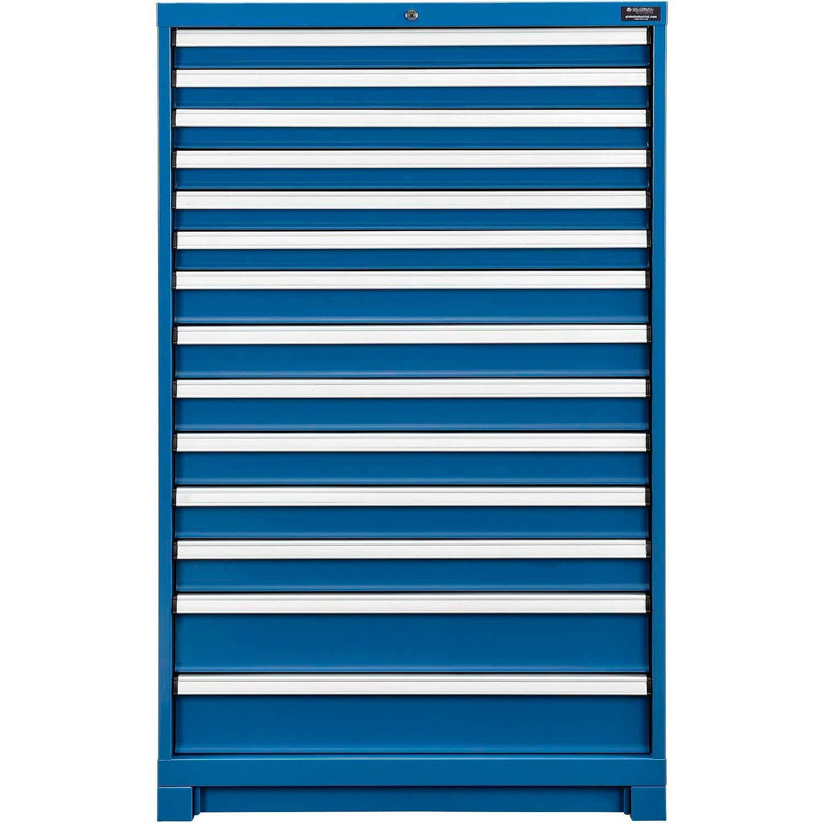 14 Drawer Modular Cabinet by Global Industrial – 24"L x 36"W x 57"H, Alloy Steel, Blue, Model 298451BL