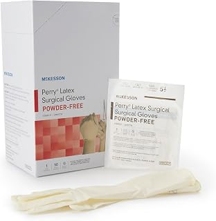 McKesson Perry Performance Plus Disposable Sterile Pair Latex Surgical Glove Extended Cuff Length