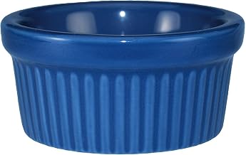 Ceramic Fluted Ramekin, 3 oz, Light Blue
