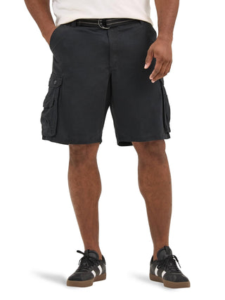 Men's Big and Tall New Belted Wyoming Cargo Short by Lee – 54 Big, Cotton, Black, Model 22833