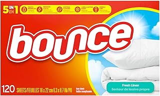 Bounce Fabric Softener Dryer Sheets, Fresh Linen, 120 Count(Pack of 3)