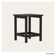 Long Island 18" Side Table by Polywood – 18", High Density Polyethylene, Black, Model ECT18BL