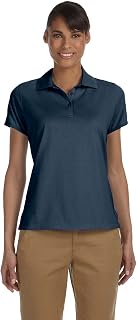 Chestnut Hill Women's Solid Performance Plus Jersey Polo New Navy M (8-10)
