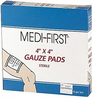 Medique Products 62012 Sterile Gauze Pads, 4-Inch By 4-Inch, 10 Per Box, White