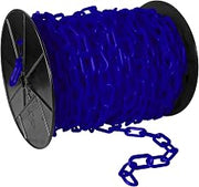 Mr. Chain Plastic Barrier Chain Reel, Blue, 125 ft Length (50126)