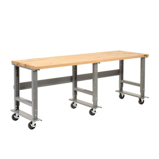 Adjustable Height Mobile Workbench by Global Industrial – 36"L x 96"W x 4"H, Steel, Gray, Model 183179A