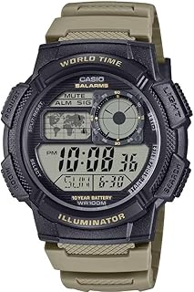 Casio AE-1000W Series | Men’s Digital Watch | Black/Gray | 100M WR | World Time | Multi Time Display | Countdown Timer | Stopwatch | LED Backlight | Auto Calendar | 5 Alarms | 10 Year Battery