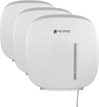 San Jamar Timeless Jumbo Tissue Dispenser, Single Roll Holder with 9" Roll Capacity, Durable Construction with Viewing Window for Commercial Bathrooms & Restrooms, White (Pack of 3)