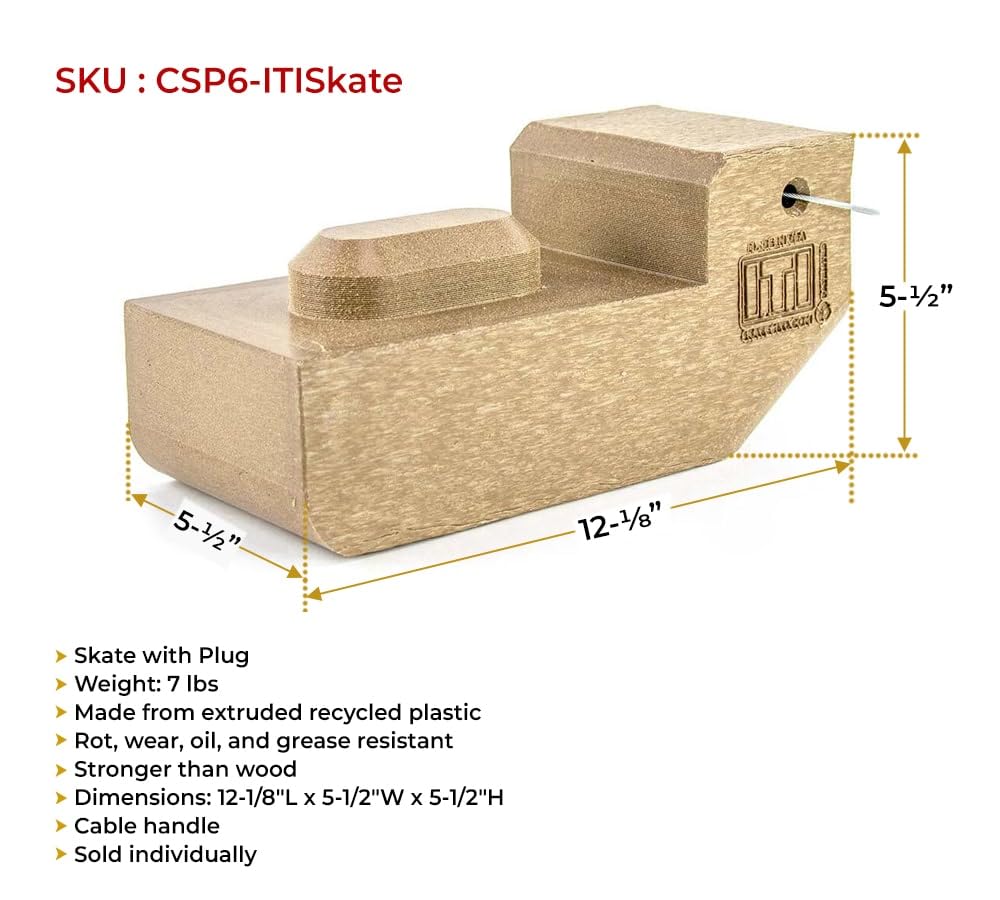 4 Pack ITI Shipping Container Skates with Plugs - Moving or Loading Heavy Objects Made Easier Using Container Skates by Mytee Products – Skate w/ Plug, Model CSP6-ITISkatex4-PK