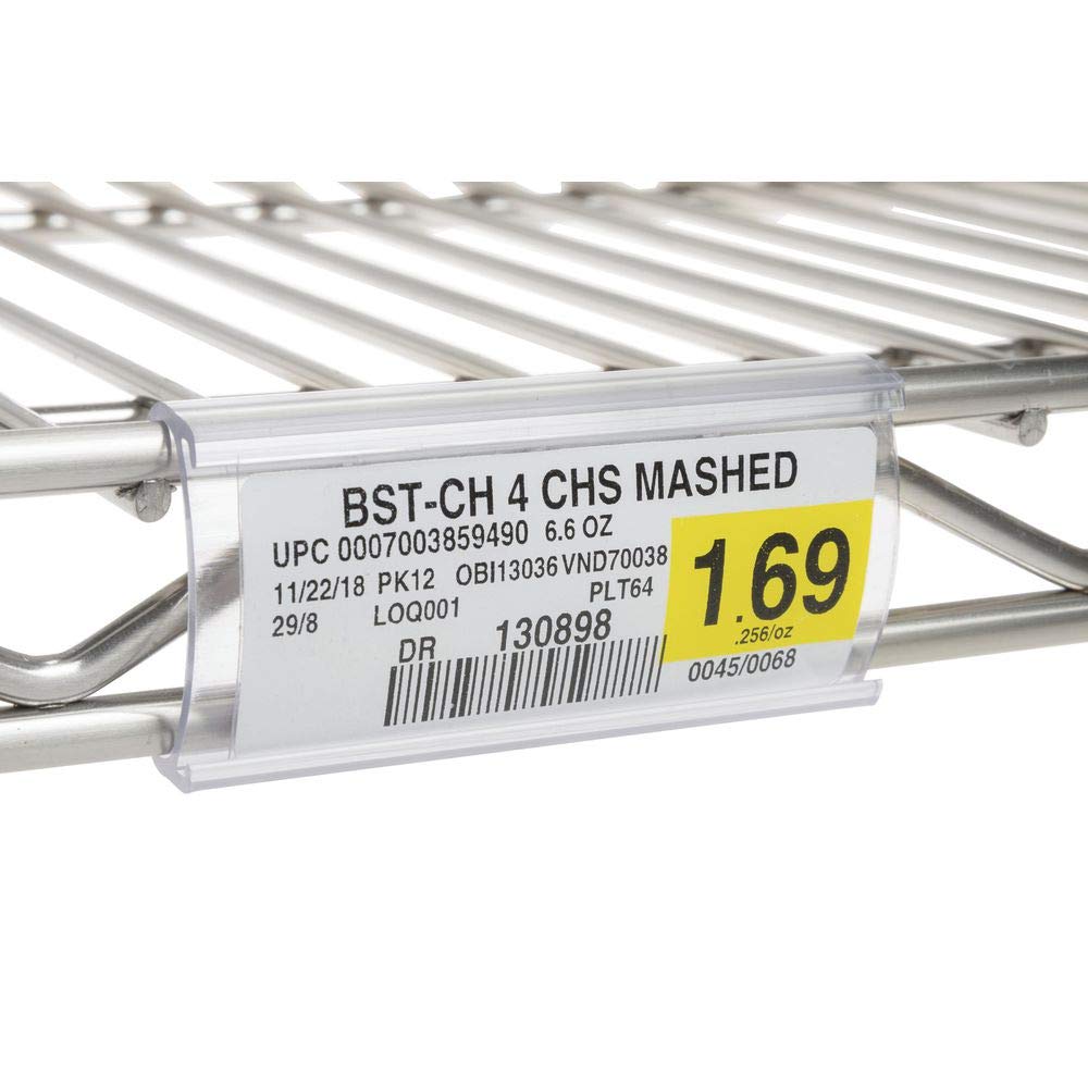 KOST KLIP Clear Open Face C-Channel Data Strip for Wire Shelving - 3" L x 1 1/4" H by KOST KLIP MANUFACTURING LTD – Vinyl, Clear, Pack of 12, Model 109061