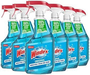 Windex Glass and Window Cleaner Spray Bottle, Bottle Made from 100% Recycled Plastic, Surface Cleaning Spray, Original Blue Scent, 23 Fl Oz (Pack of 6)