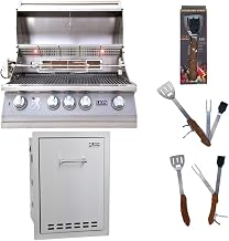 Lion Premium Grills 32-Inch Natural Gas Grill L75000 and Multi-Functional Drawer with 5 in 1 BBQ Tool Set Package Deal