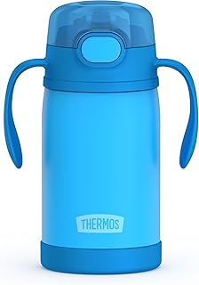 Thermos Baby 10 oz. Stainless Steel Bottle with Soft Sippy, Blue