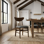 Brown Wood Dining Chairs Set by Furnifact – Rubberwood 70.00%,Polyester 10.00%,Foam 10.00%,Mdf 5.00%,Plywood 5.00%, Brown, Pack of 4