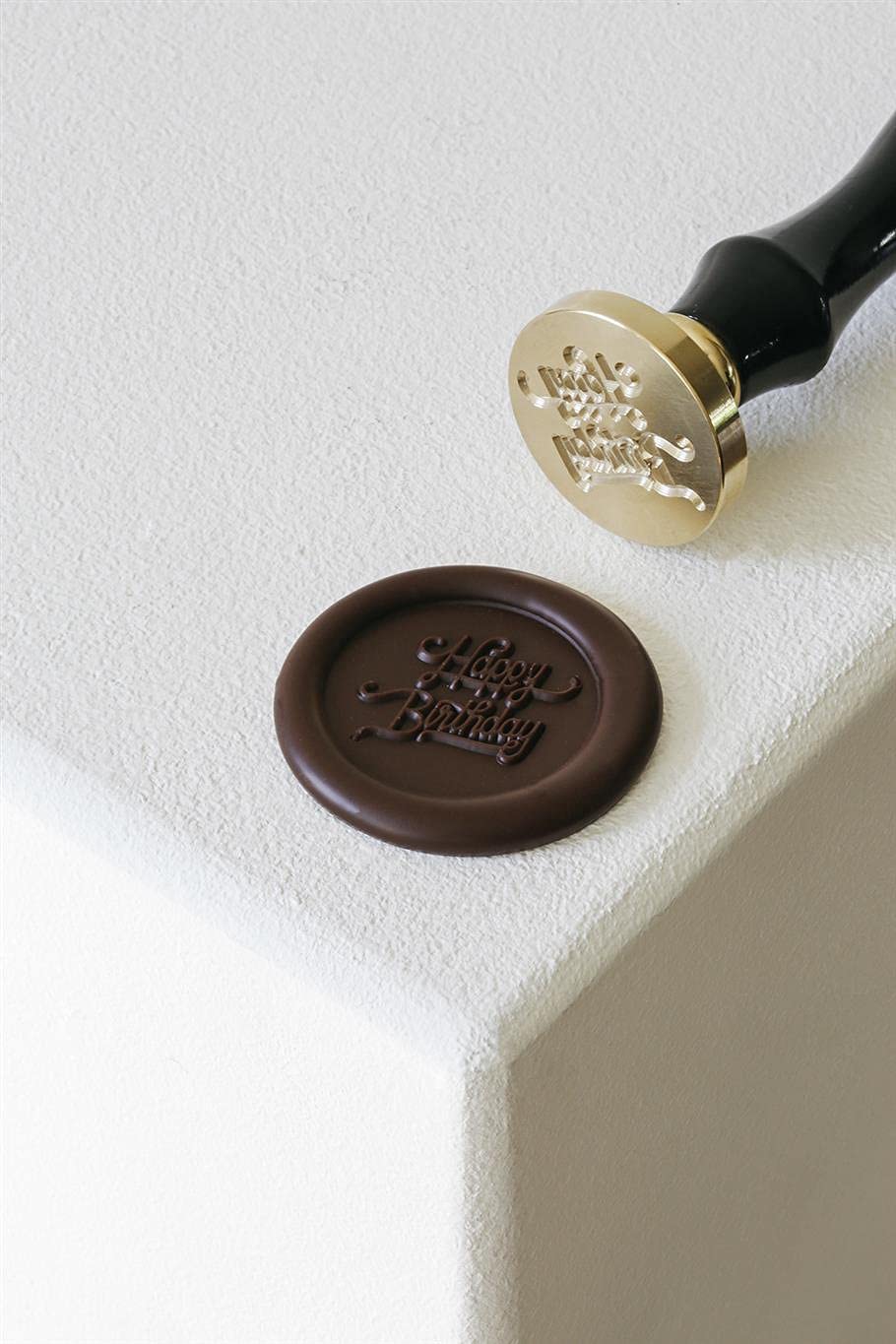 Chocolate Stamp by Martellato – 30mm, Wood and metal, Happy Birthday, Model 20FH30S