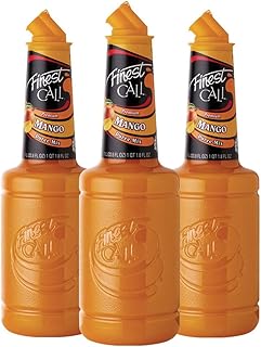 Finest Call Premium Mango Fruit Puree Drink Mix, 1 Liter Bottle, 3 Pack | Refreshing Tropical Flavor | Cocktails & Mocktails, Premium Ingredients, Consistent Quality, Easy Pour Spout