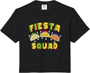 Fiesta Squad Tacos Dancing Mexican Food Funny Cute Comfort Colors Crop Top