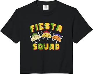 Fiesta Squad Tacos Dancing Mexican Food Funny Cute Comfort Colors Crop Top