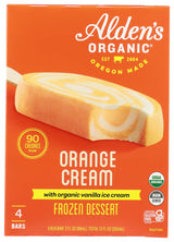 Aldens Organic New School Orange Cream Ice Cream Bars by Alden's – 4 Count (Pack of 12)
