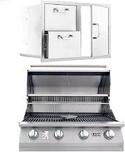 Best of Backyard L-60000 Built in BBQ NG with 260 Series 32-Inch Access Door & Double Drawer Combo (Reversible)
