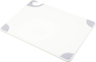 San Jamar Saf-T-Grip Plastic Cutting Board with Safety Hook, 15" x 20" x 0.5", White