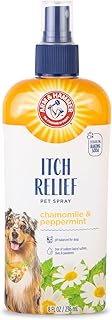 Arm & Hammer Dog Itch Relief Spray, Chamomile & Peppermint, 8 Fl Oz | No-rinse baking soda formula soothes itchy skin and hot spots, gentle enough for regular use