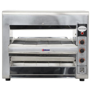 14 Inch Wide Conveyor Belt Adjustable Heat and Speed Stainless Steel Infrared Baking Commercial Kitchen Toaster Oven by Omcan – (DWH): 41” x 18.5” x 15.7”, 25.0 load, Model 11387