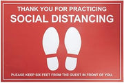 HUBERT Social Distancing Floor Decal 12 x 18 Red