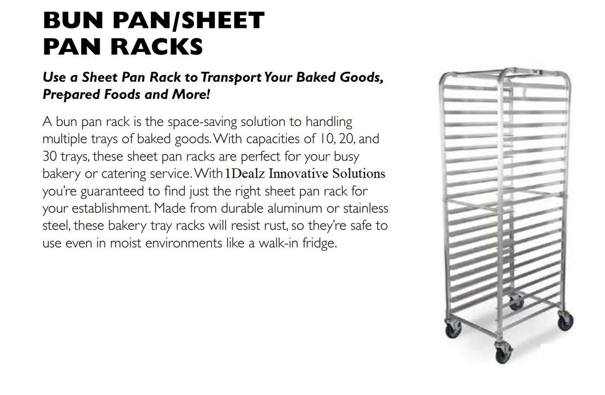 New 36527 Commercial-Grade Aluminum 20-Tier Sheet Pan/Bun Pan Rack by 1Dealz – 26" x 21" x 69", Aluminum, Silver, Model D1d109Rack