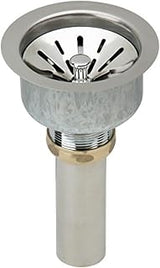 Elkay LK99 3-1/2" Deluxe Drain with Type 304 Stainless Steel Body, Strainer Basket, Rubber Seal, and Tailpiece
