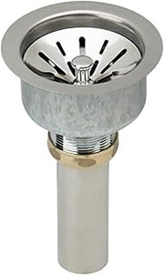 Elkay LK99 3-1/2" Deluxe Drain with Type 304 Stainless Steel Body, Strainer Basket, Rubber Seal, and Tailpiece