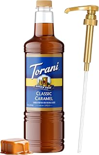 Torani Sugar Free Classic Caramel Syrup 1L Bottle – Keto, Zero Calorie