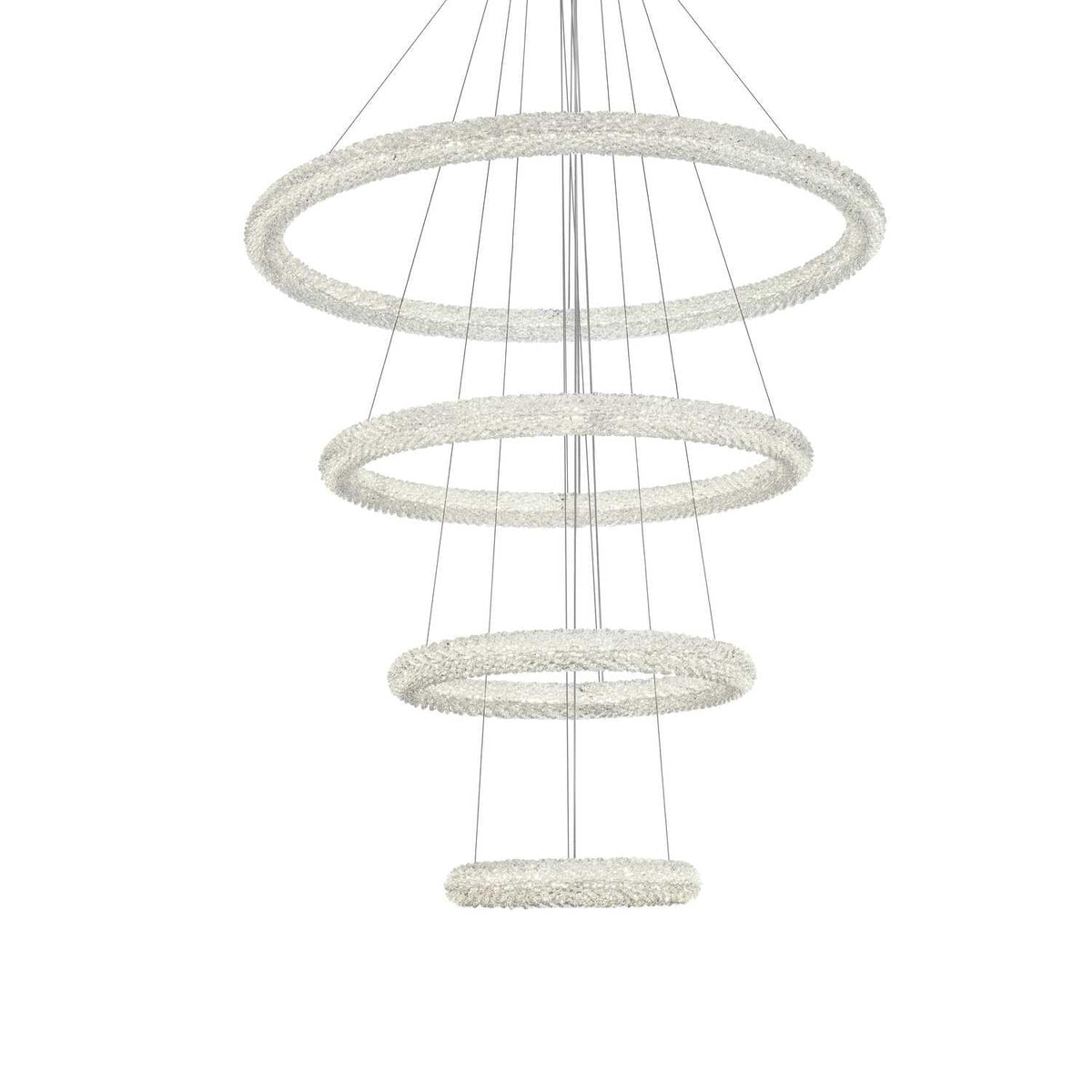 Bowen LED Chandelier Chrome by Lighting Design – Iron and Crystal, Chrome, Model 3800G41C