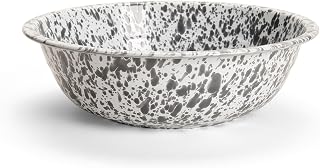 Crow Canyon Home Splatter Enamelware Small Basin, Grey