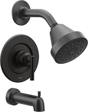 Moen Gibson Pressure Balancing Eco-Performance Showerhead, Shower Handle, and Tub Spout, Posi-Temp Valve Required, Matte Black, T2903EPBL