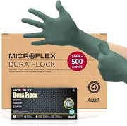 Ansell MICROFLEX Dura Flock DFK-608 Nitrile Gloves, Size L, Case of 500