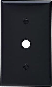 Leviton 1-Gang Cable .406" Diameter Hole Wallplate, 80718-E, Black