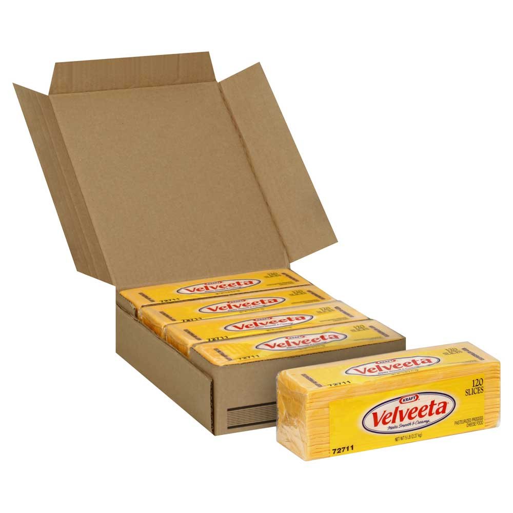 Kraft Regular Sliced Cheese by Velveeta – 5 pounds, Pack of 4