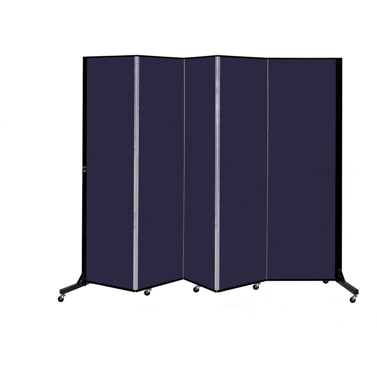 Screenflex 5 Panel Mobile Room Divider - Fabric Color: Navy by Screenflex Partitions – Fabric, Navy Blue, Model BFSL685-DV