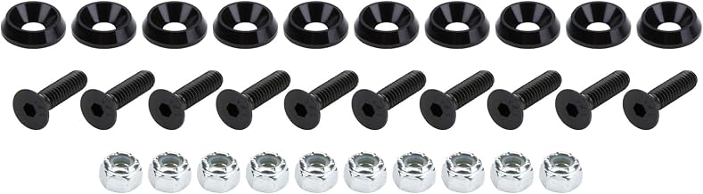 Allstar Performance Countersunk Bolts 1/4in w/ 3/4in Washer Blk 10pk