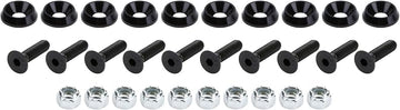 Allstar Performance Countersunk Bolts 1/4in w/ 3/4in Washer Blk 10pk