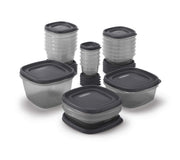 EasyFindLids Food Storage Containers with SilverShield Antimicrobial Protection by Rubbermaid – Assorted Sizes (42-Piece), 4.85 liters, Plastic, Gray, Model 2135721
