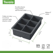 Ice Cube Tray King Charcoal by Tovolo – 1 Count, Silicone, Charcoal, Model 81-10239