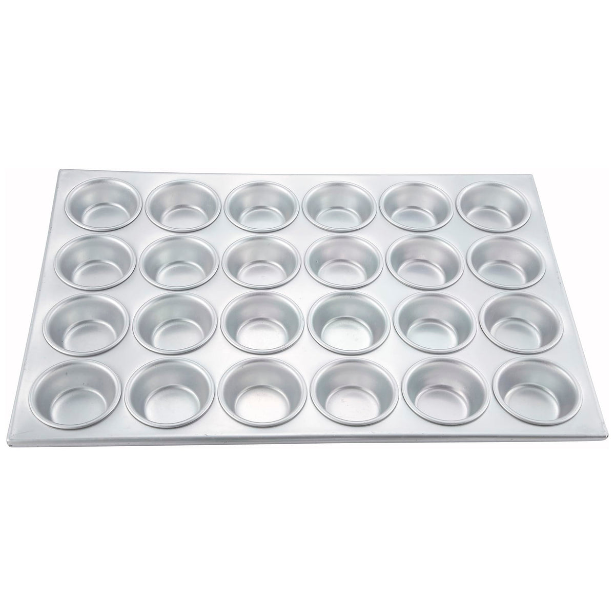 24-Cup Non-stick Muffin and Cupcake Pan by Winco – 20.5 x 14 inches, 24.0 cups, Aluminum, Silver, Model AMF-24